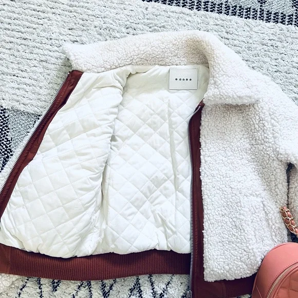 BLANK NYC Sherpa Jacket In Marshmallow - Picture 4 of 10